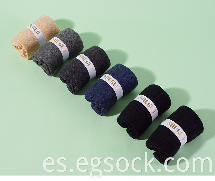 Men Plain Crew 98% Cotton Socks